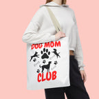 Dog Mom Club Tote Bag – Cute Paw Print Canvas Tote for Dog Lovers