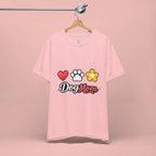 Dog Mom T-Shirt – Heart, Paw & Flower Graphic Tee