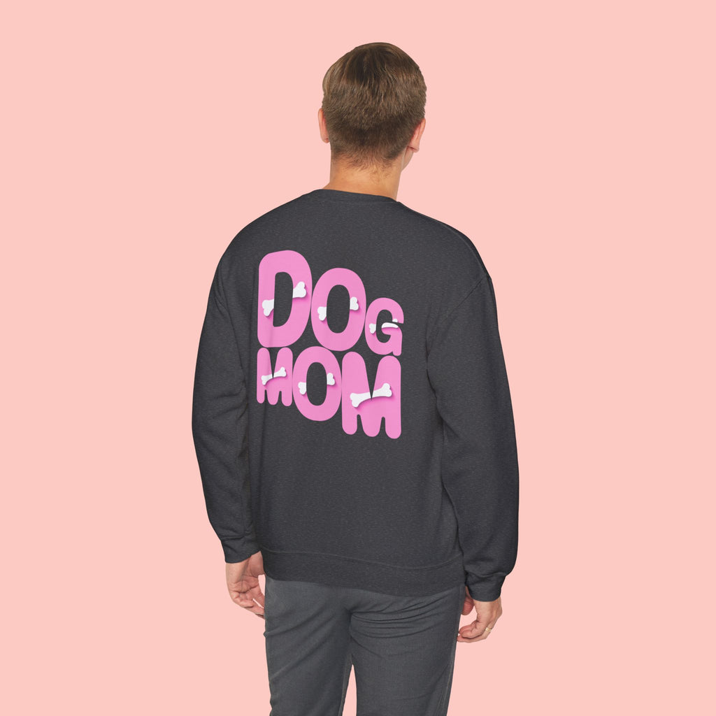 Dog Mom Sweatshirt — Cute Pink Graphic Crewneck for Pet Lovers