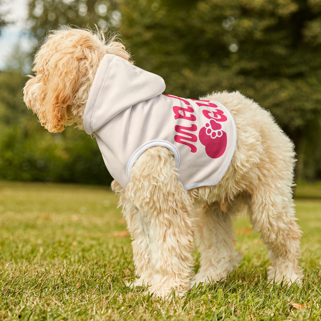 Pet Hoodie — "Mama’s Girl" Pink Heart Puppy Hoodie