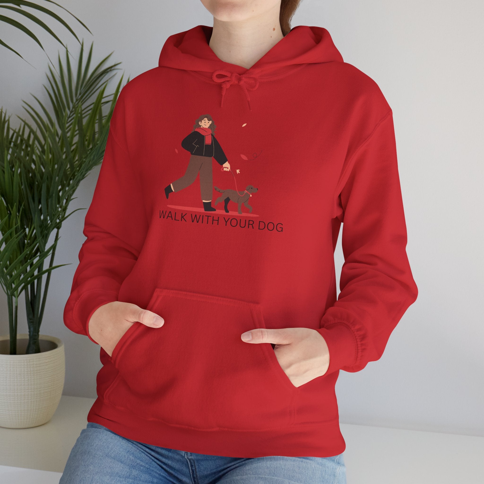 Dog Walk Hoodie — "Walk With Your Dog" Cozy Pet Lover Sweatshirt