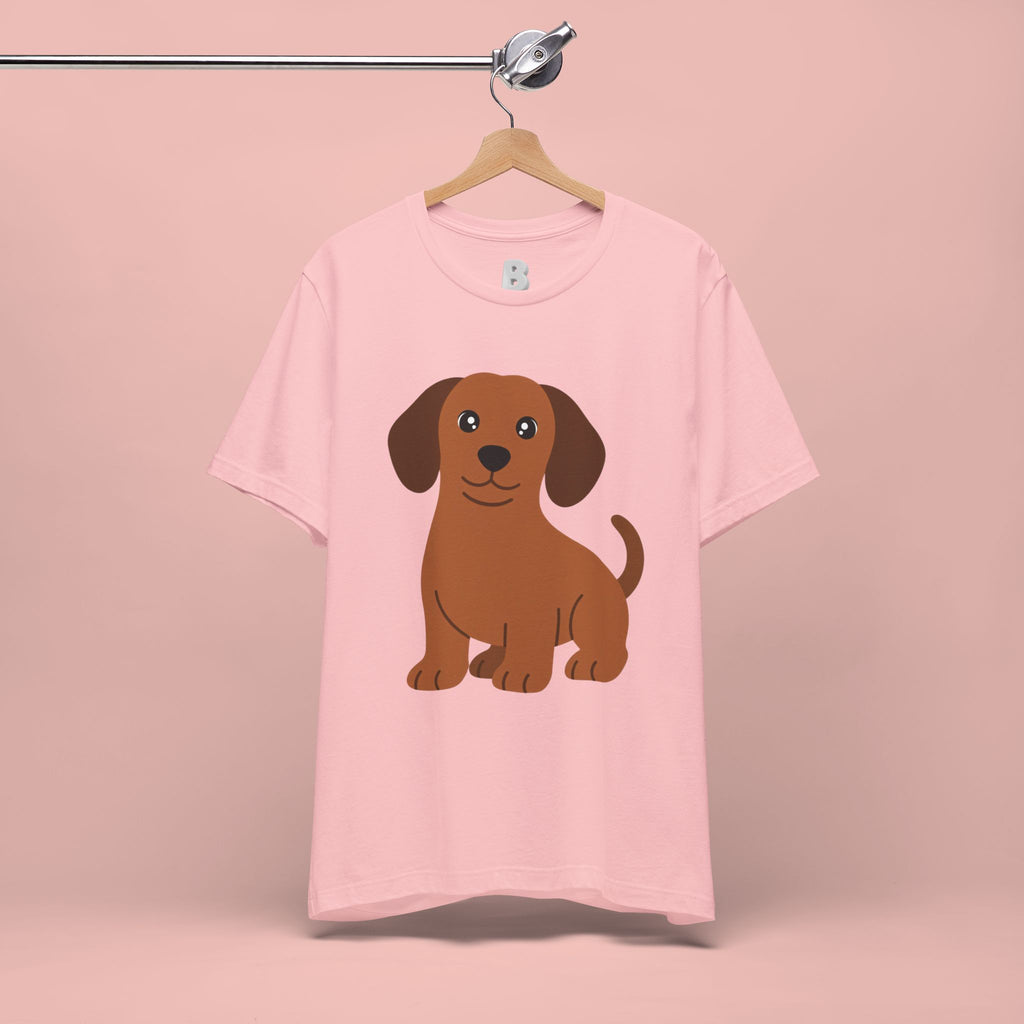 Dachshund Puppy Graphic T-Shirt — Cute Brown Dog Tee