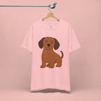 Dachshund Puppy Graphic T-Shirt — Cute Brown Dog Tee