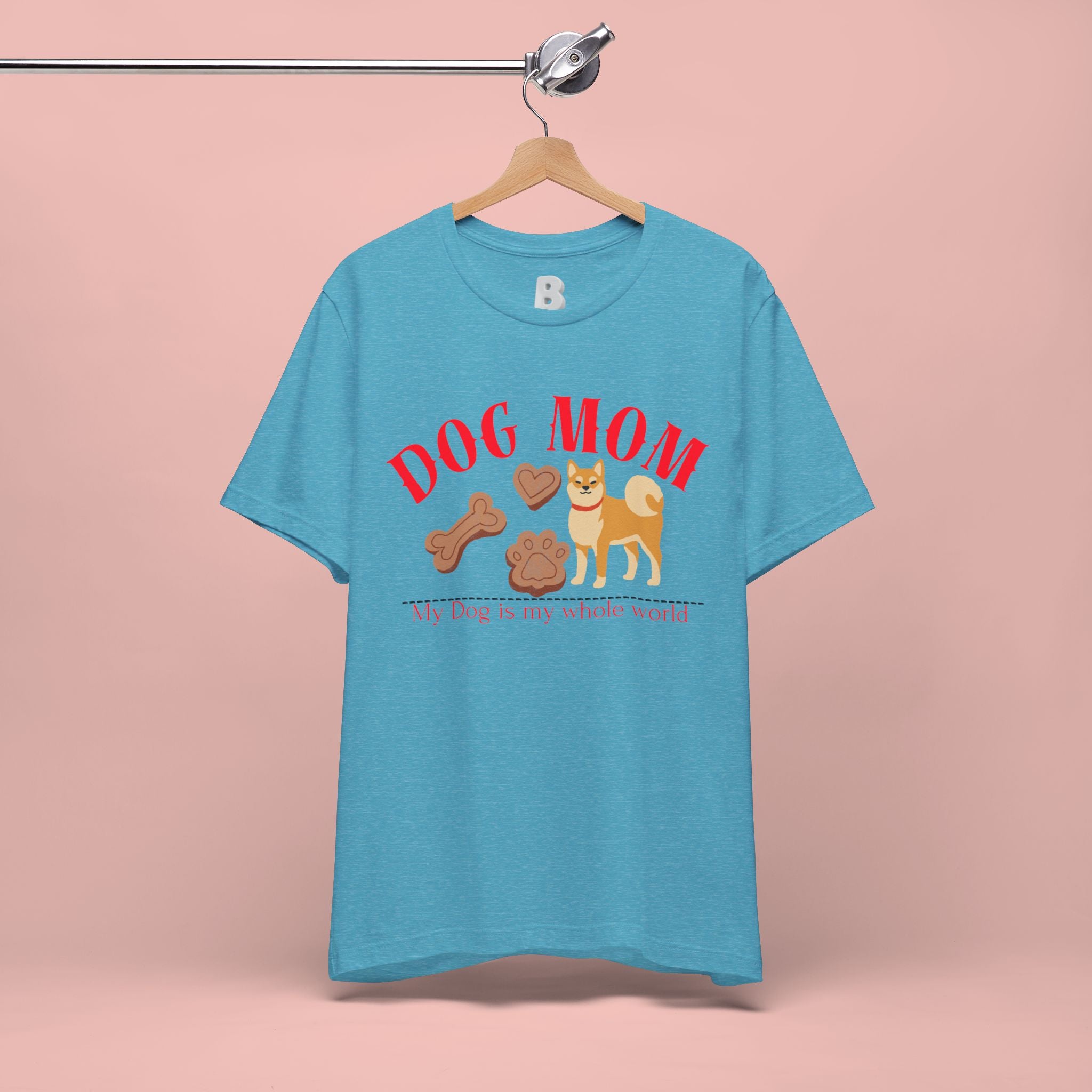 Dog Mom T-Shirt — Cute Shiba & Treats “My Dog Is My Whole World” Tee