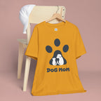 Dog Mom T‑Shirt — Paw Print with Dog & Puppy Graphic