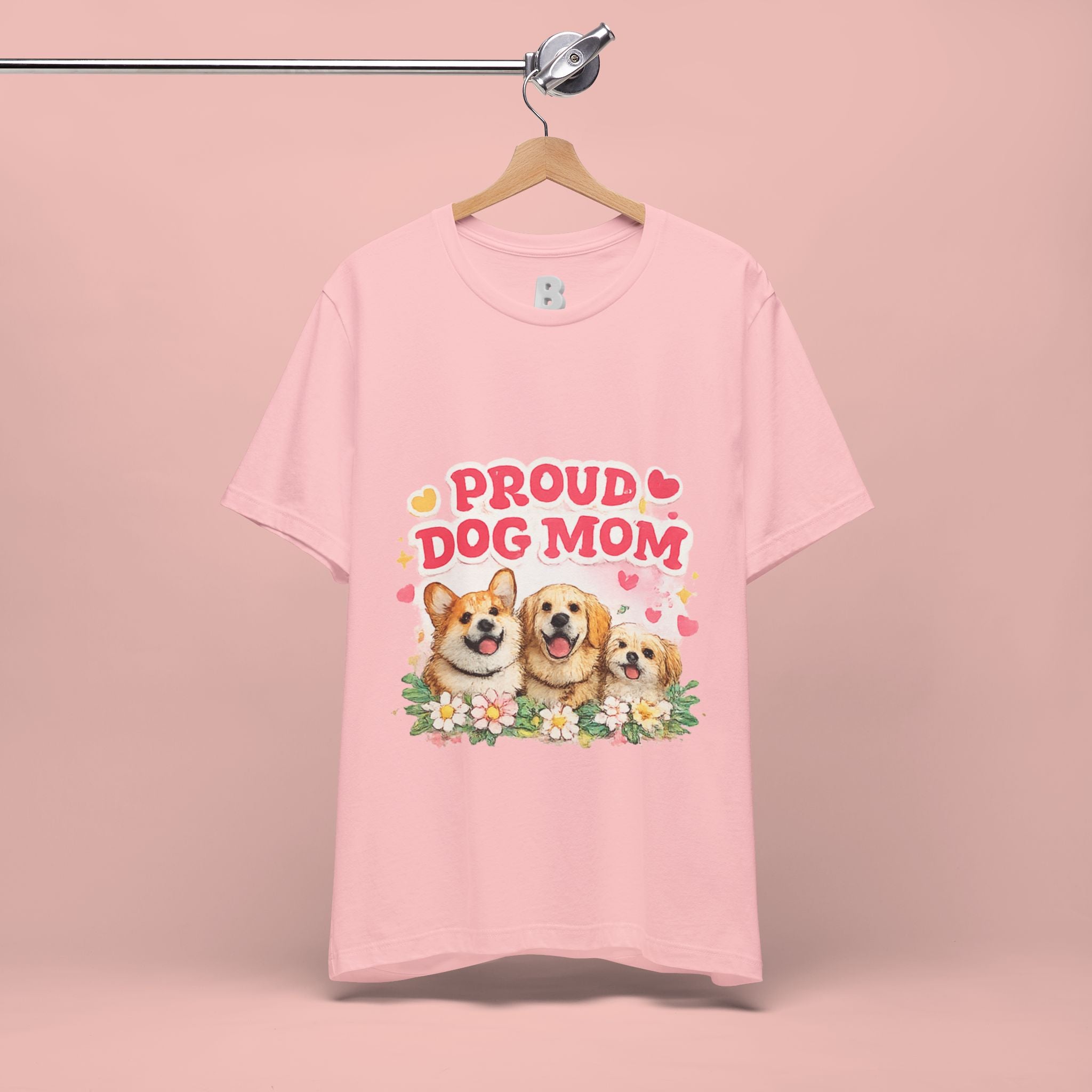 Proud Dog Mom T-Shirt — Cute Corgi & Golden Retriever Floral Tee for Pet Lovers