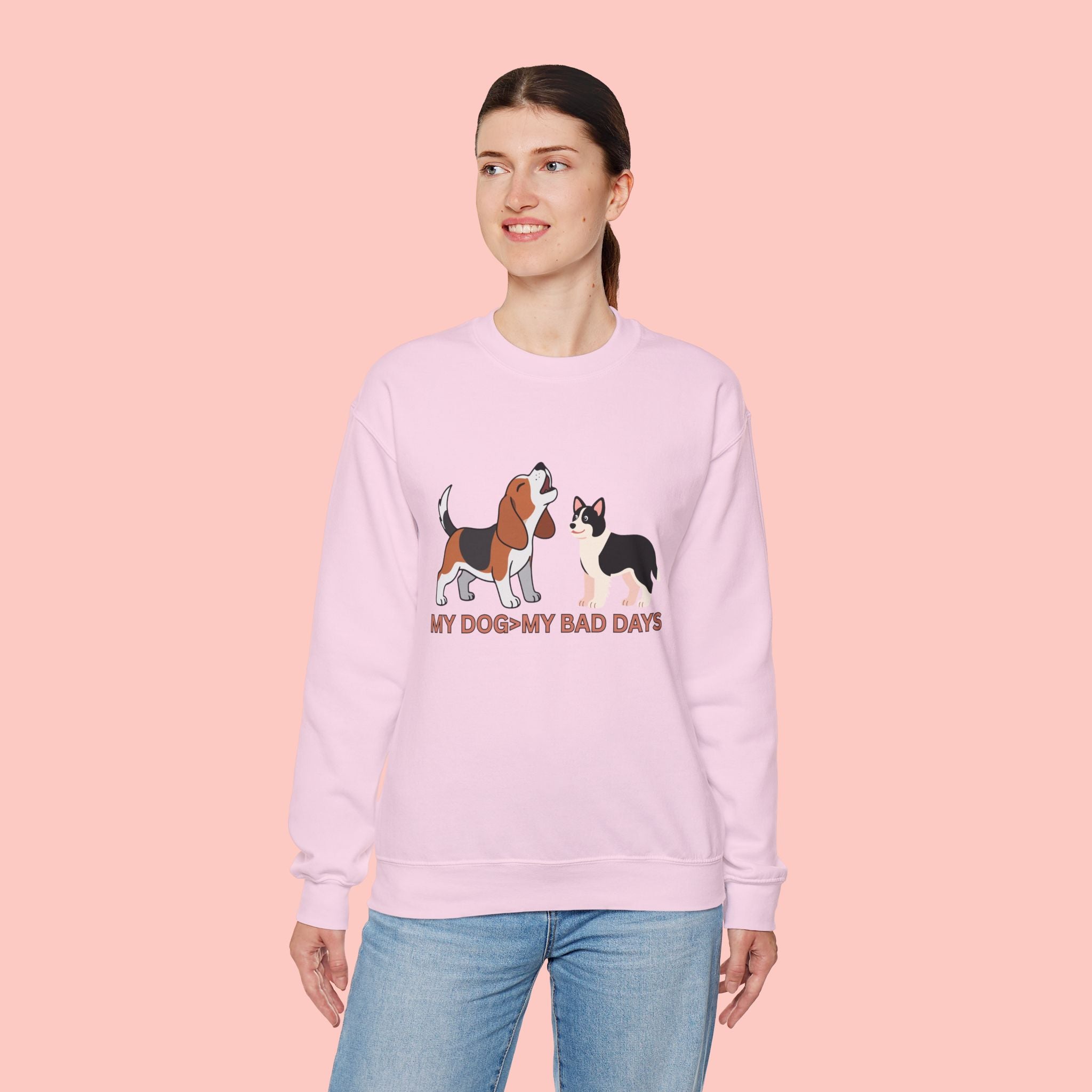 My Dog My Bad Days Sweatshirt – Cute Beagle & Corgi Crewneck for Dog Lovers
