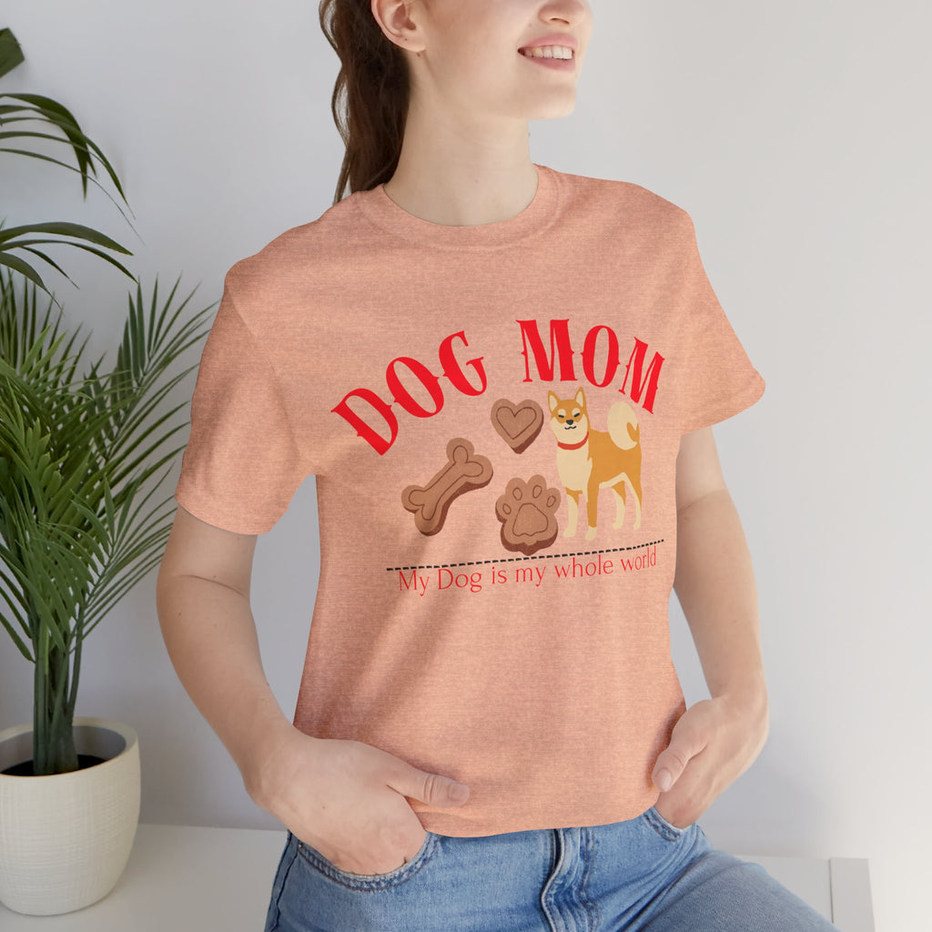 Dog Mom T-Shirt — Cute Shiba & Treats “My Dog Is My Whole World” Tee