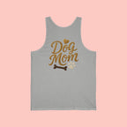 Dog Mom Tank Top - Gold Script with Paw & Bone Design