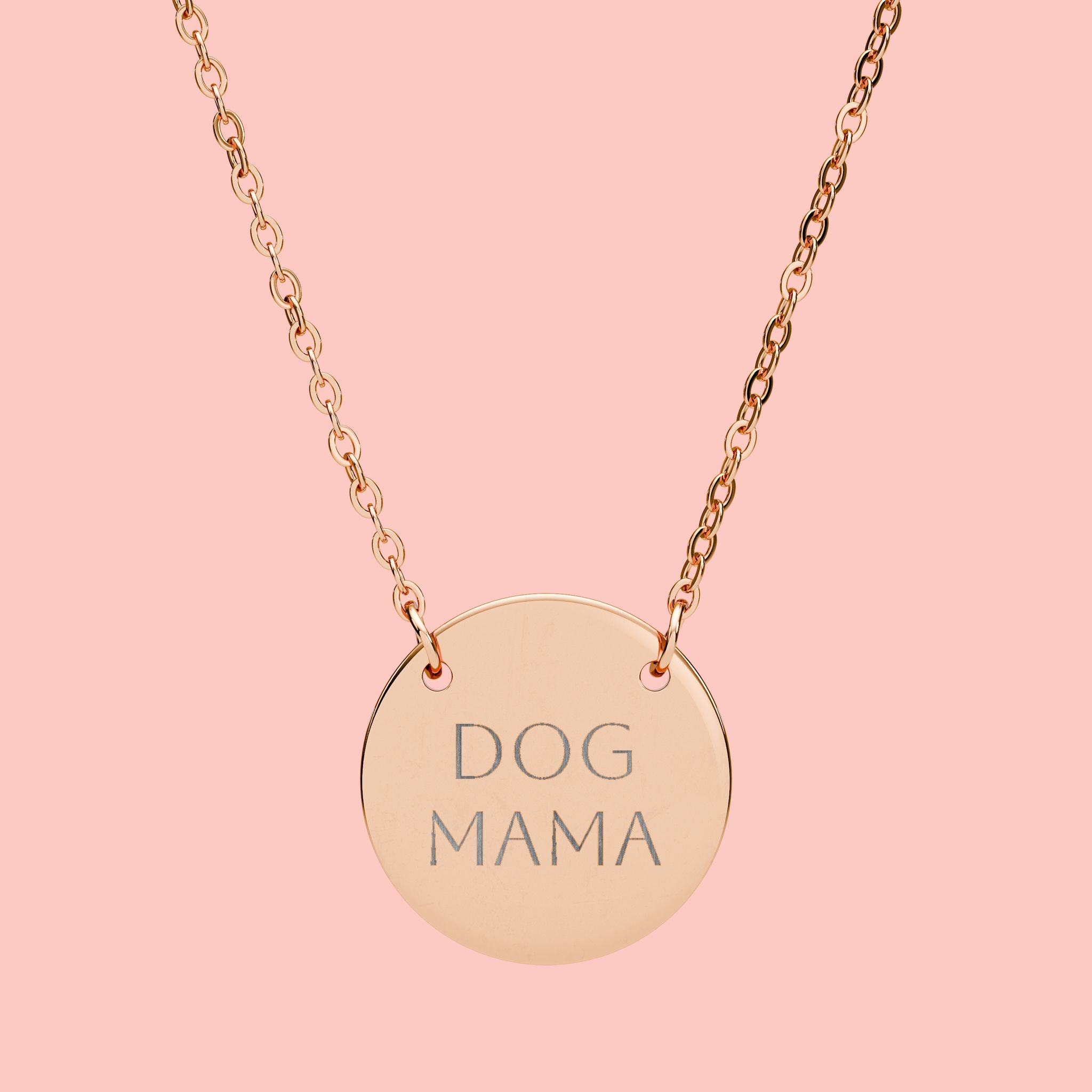 Dog Mama Engraved Circle Necklace — Personalized Pet Lover Pendant