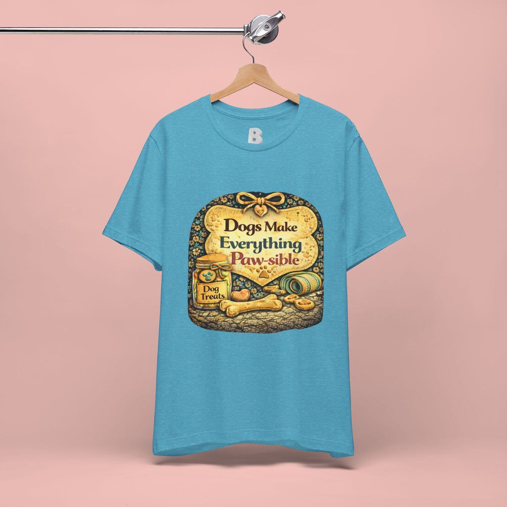 Dog Lover T‑Shirt – "Dogs Make Everything Paw‑sible" Vintage Pet Rescue Tee