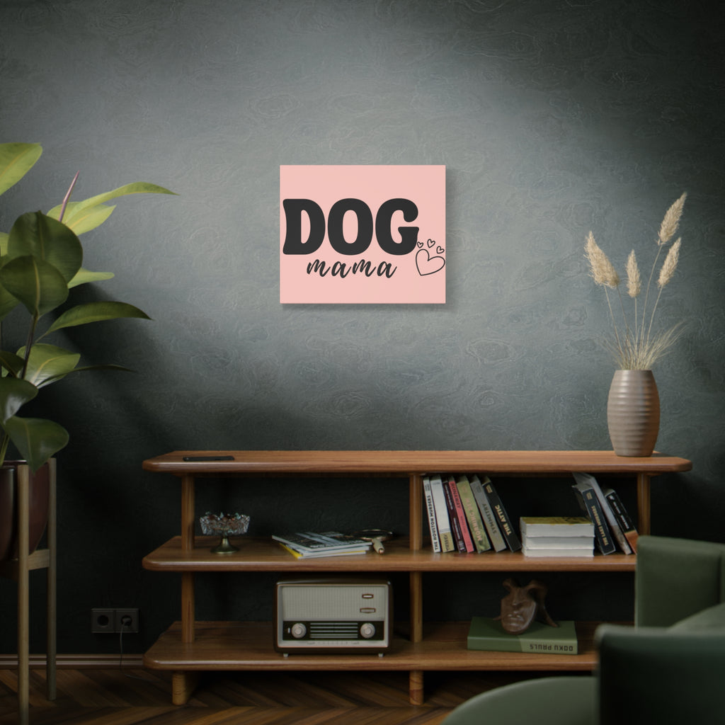 Dog Mama Pink Canvas Wall Art — Heart Pet Mom Decor