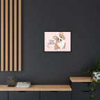 Framed Canvas Print — "First My Dog, Then Everything Else" Corgi Wall Art