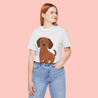 Dachshund Puppy Graphic T-Shirt — Cute Brown Dog Tee