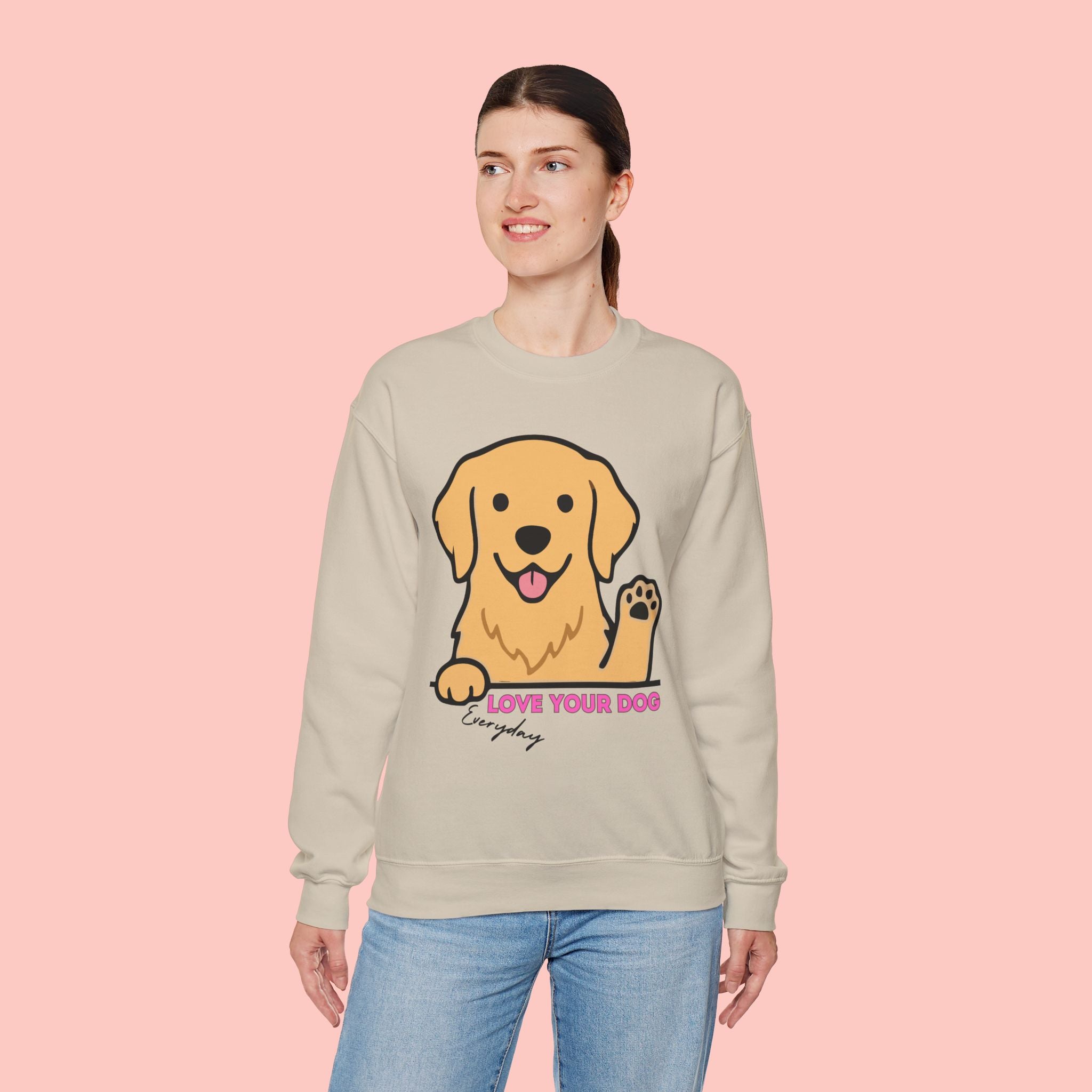 Golden Retriever "Love Your Dog Everyday" Sweatshirt - Cute Pet Lover Crewneck