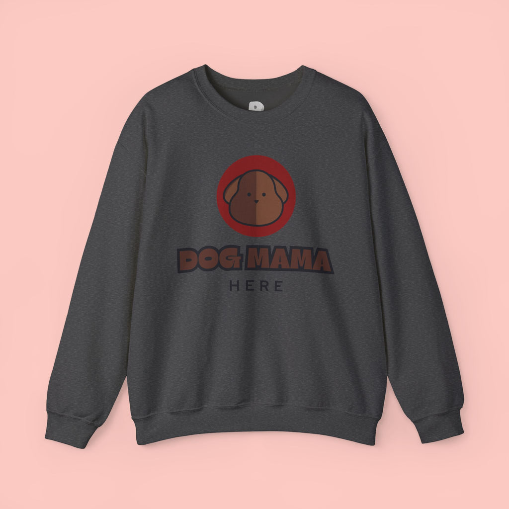 Dog Mama Crewneck Sweatshirt – Cute Brown Pup Graphic ‘Dog Mama’ Design