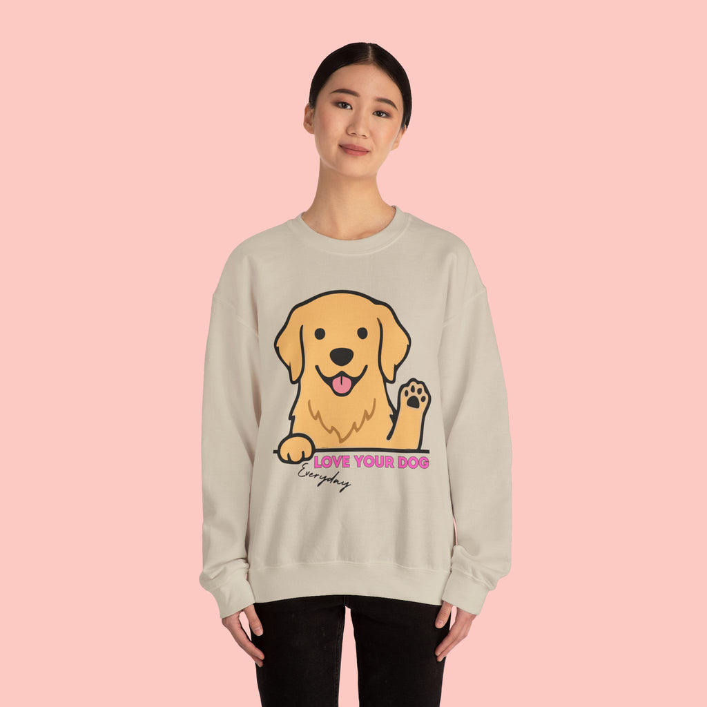 Golden Retriever "Love Your Dog Everyday" Sweatshirt - Cute Pet Lover Crewneck