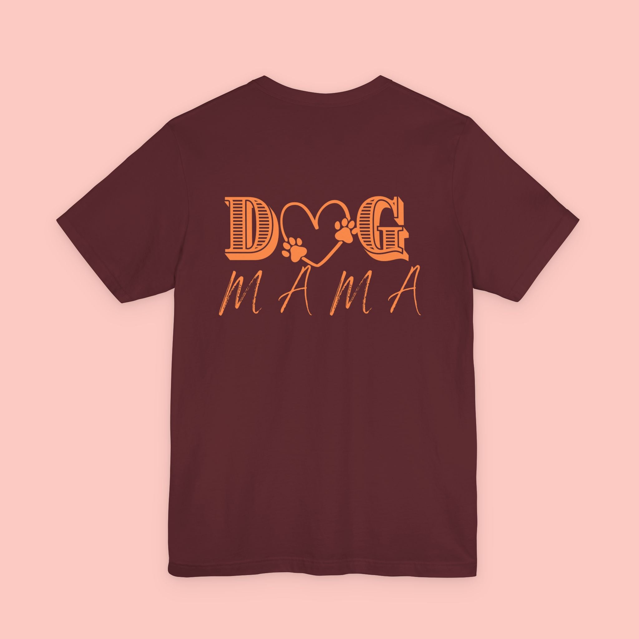 Dog Mama Tee — Retro Heart & Paw Graphic Short Sleeve Shirt