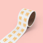 Round Pet Love Sticker Labels — Paw Print "LOVE" Roll