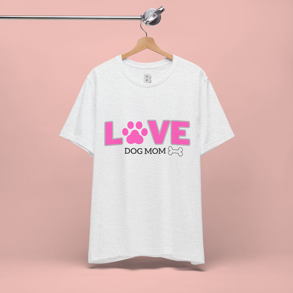 Love Dog Mom T-Shirt — Pink Paw Graphic Tee