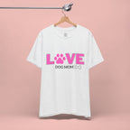 Love Dog Mom T-Shirt — Pink Paw Graphic Tee
