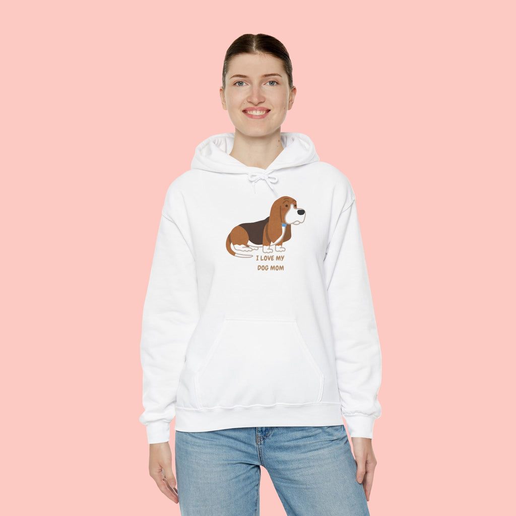 Dog Mom Hoodie — Cute Basset Hound I Love My Dog Mom Sweatshirt
