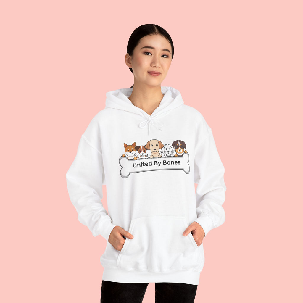 United By Bones Hoodie — Cute Cartoon Dogs Paw Bone Graphic Sweatshirt