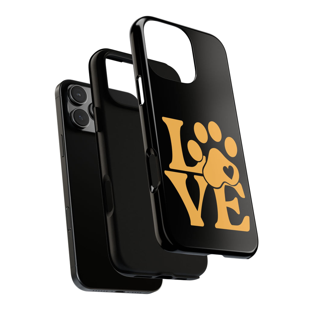 Phone Case — LOVE Paw Print Design (Pet Lover Protective Case)