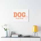 Dog Mama Matte Canvas Wall Art – Peach Script Pet Lover Decor