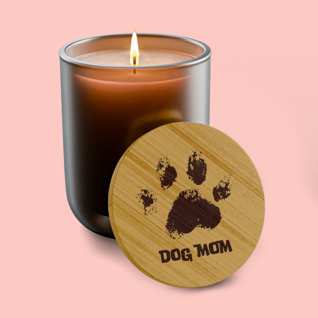 Dog Mom Scented Soy Candle — 14oz Engraved Wooden Lid