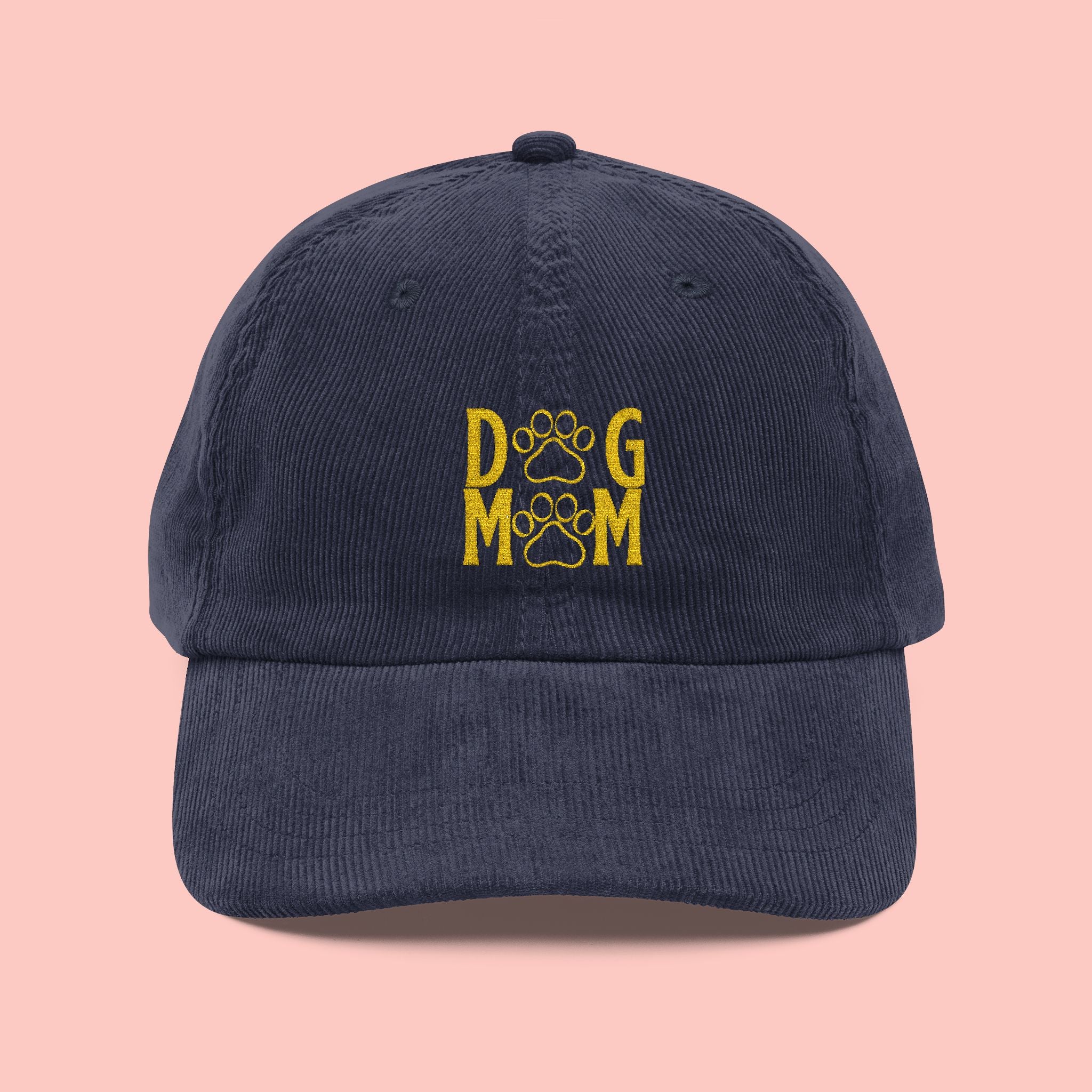 Corduroy Dog Mom Embroidered Cap — Vintage Pet Lover Baseball Hat