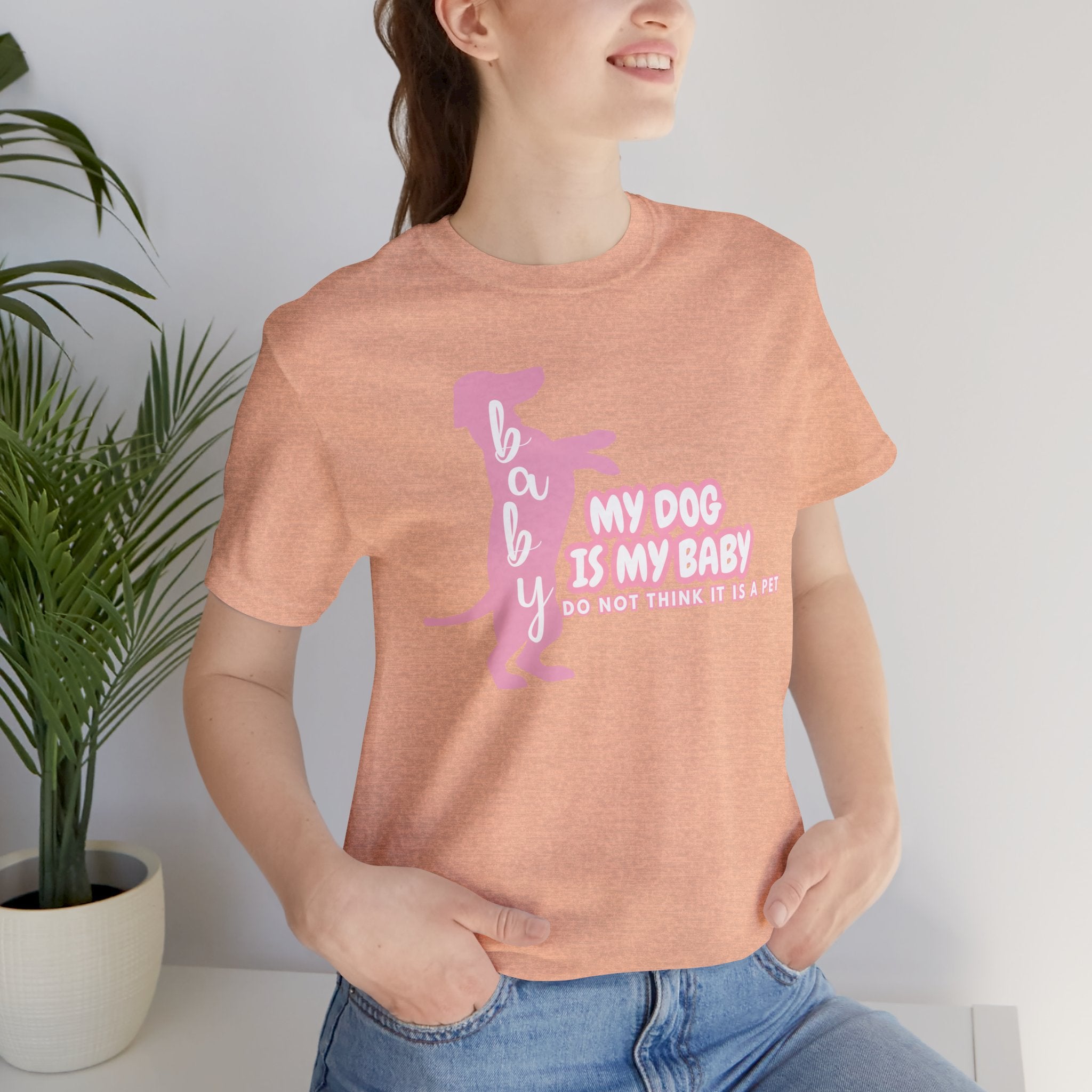 T-Shirt — "My Dog Is My Baby" Pink Dachshund Tee