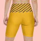 Women's Yellow Dog-Lover Workout Shorts — "All I Need Is My Dog" Fitness Biker Shorts