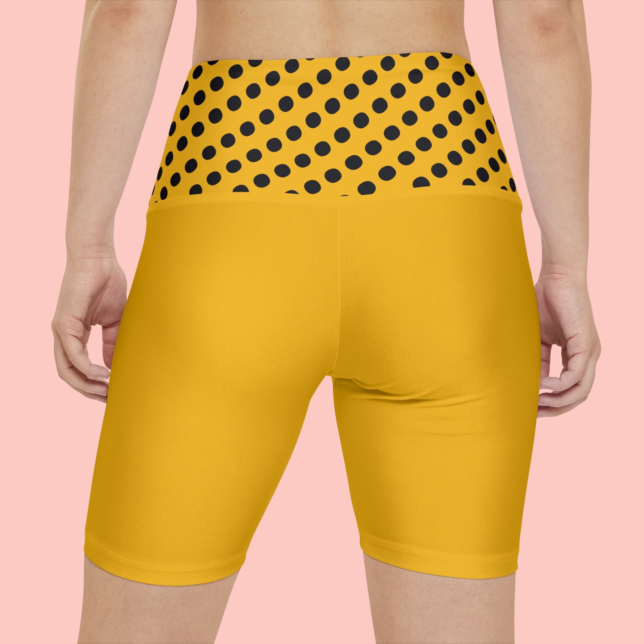 Women's Yellow Dog-Lover Workout Shorts — "All I Need Is My Dog" Fitness Biker Shorts