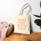 Tote Bag — "In My Dog Mom Era" Cute Pink Dog Mom Canvas Tote