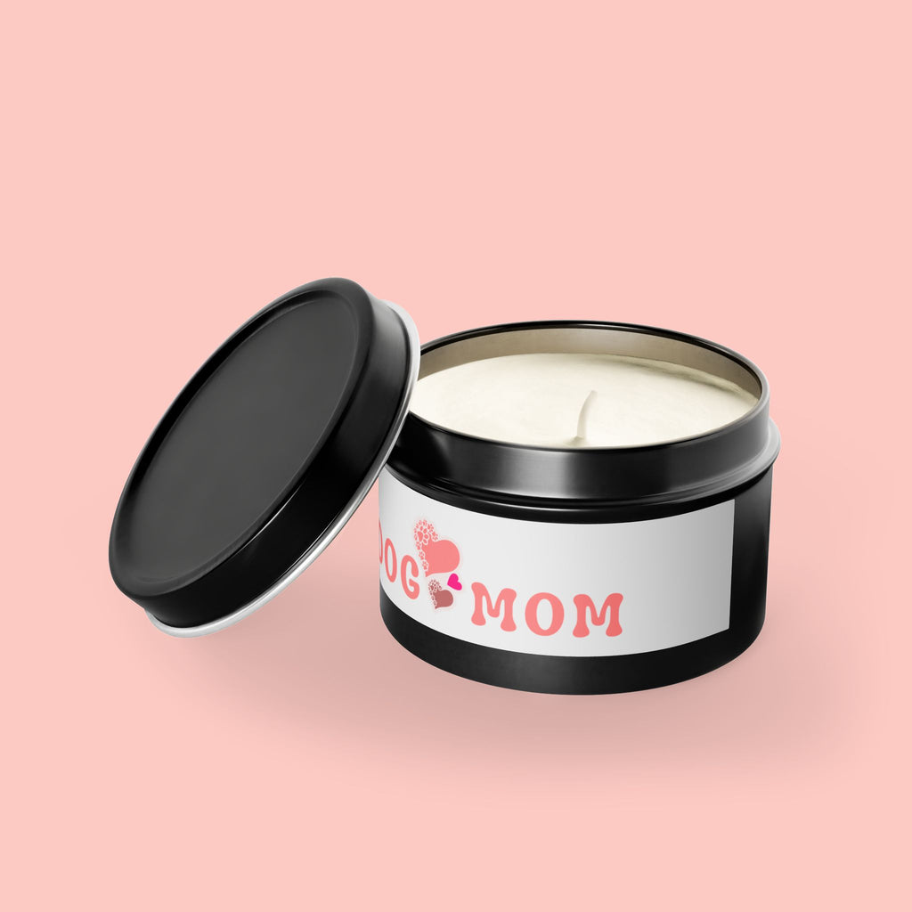 Dog Mom Tin Candle — Heart Paw Scented Travel Candle (Perfect Gift for Dog Lovers)
