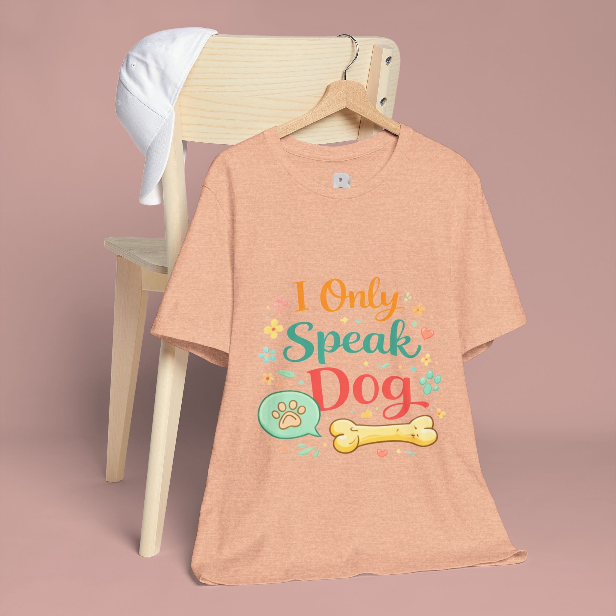 Dog Lover T‑Shirt – "I Only Speak Dog" Cute Paw & Bone Graphic Tee