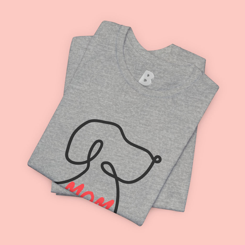 Mom Dog T-Shirt — Minimal Line Art Puppy Tee for Dog Moms, Mother's Day Gift
