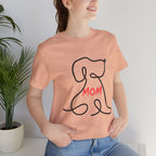 Mom Dog T-Shirt — Minimal Line Art Puppy Tee for Dog Moms, Mother's Day Gift