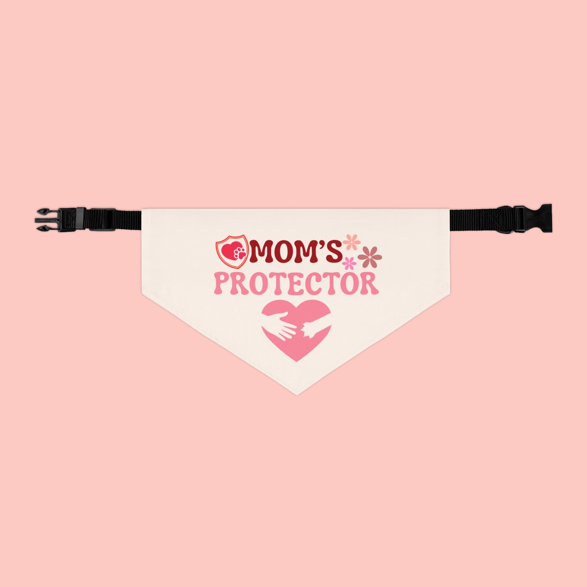 Mom's Protector Pet Bandana Collar — Pink Heart Dog Bandana for Moms