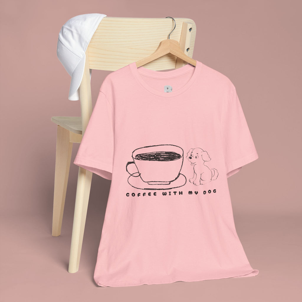 Coffee With My Dog T‑Shirt — Cute Minimalist Dog & Coffee Tee
