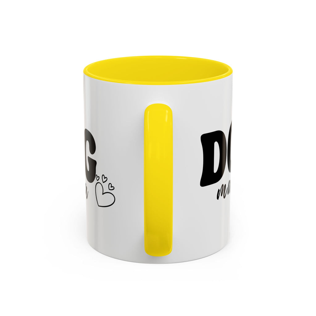 Dog Mama Accent Coffee Mug — Cute Black & White Pet Lover Gift (11/15oz)