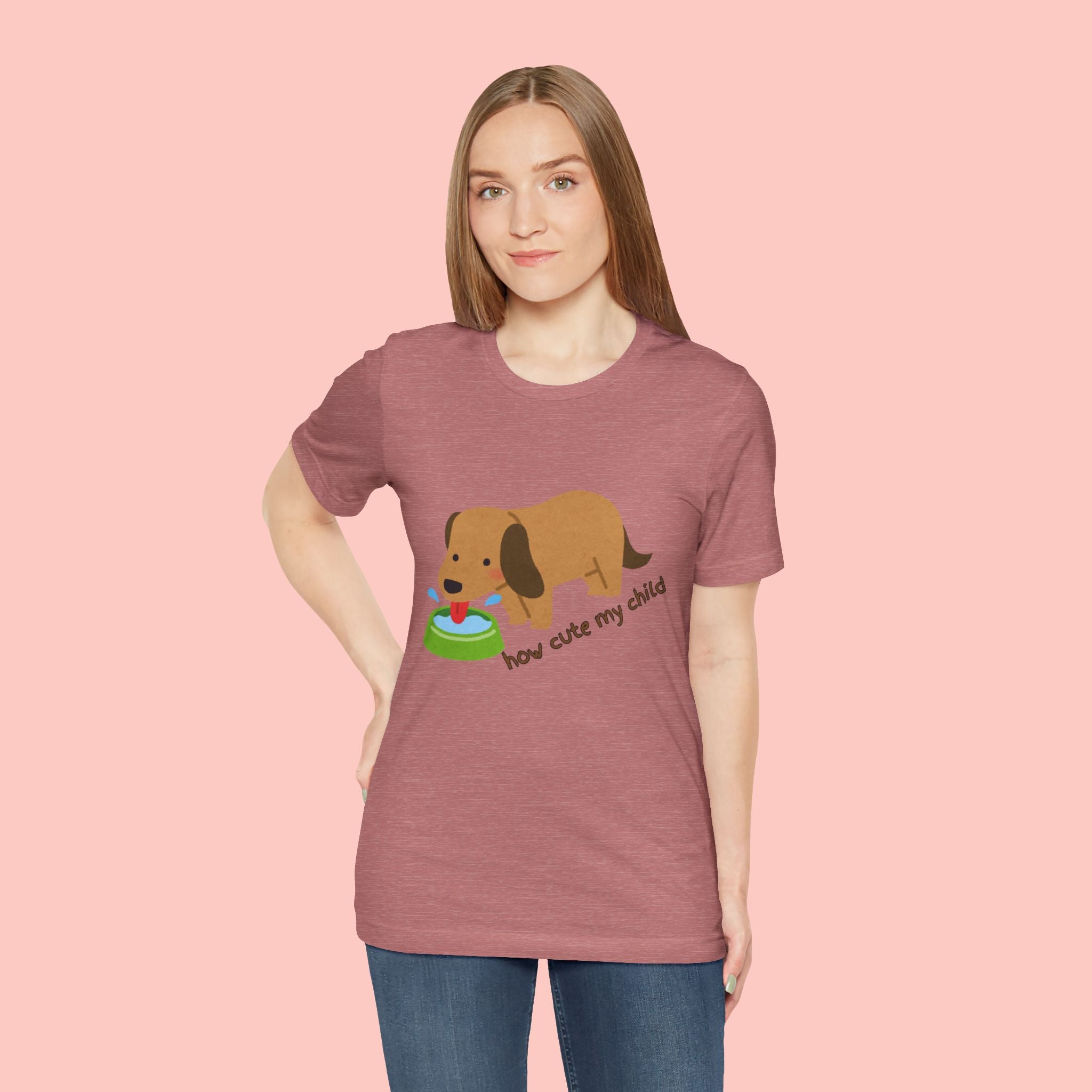 Dog T-Shirt — Cute Dachshund "how cute my child" Graphic Tee