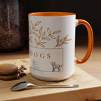 I Love Dogs Accent Coffee Mug — Gold Leaf Dog Lover Ceramic Mug (11oz & 15oz)