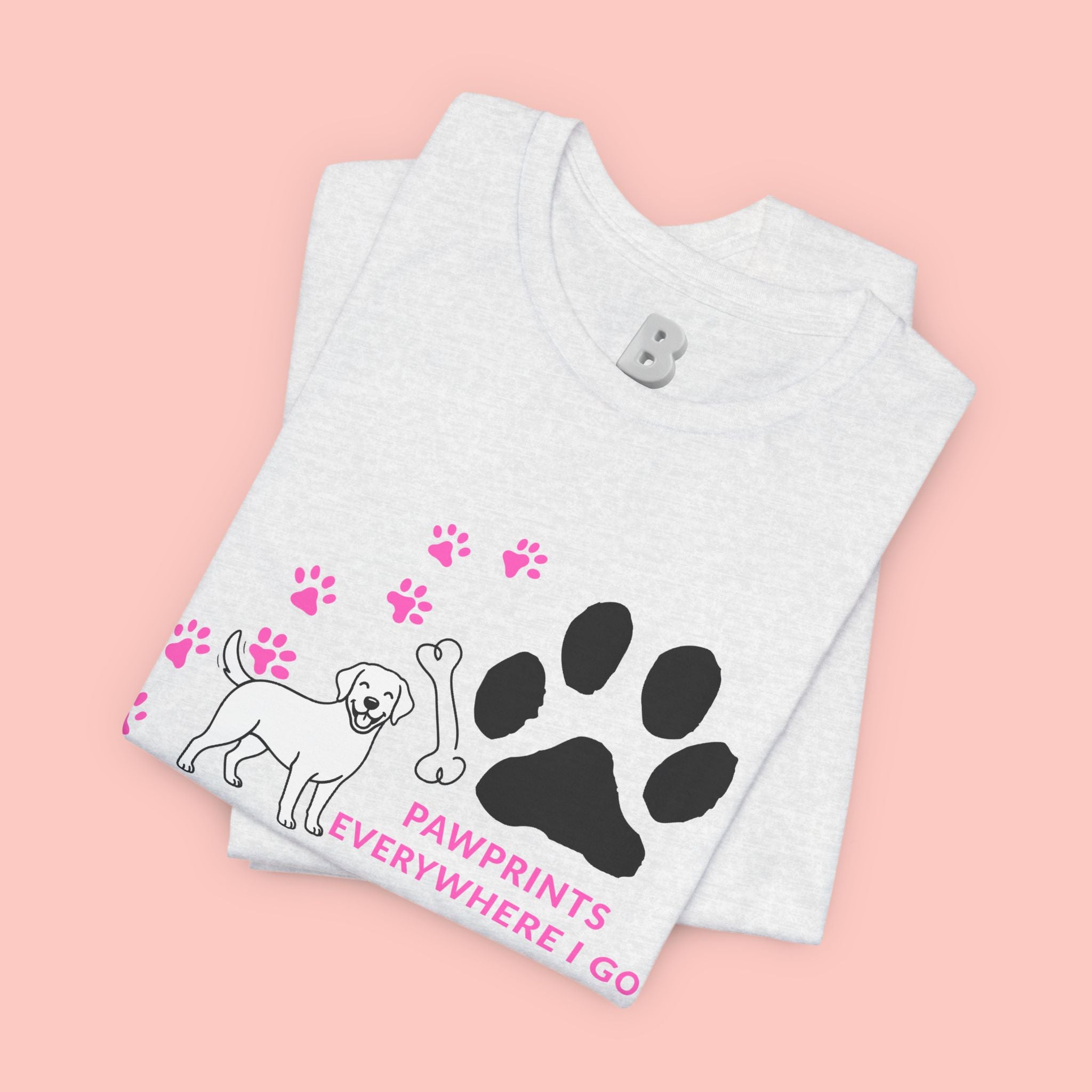 Dog Pawprint T-Shirt — "Pawprints Everywhere I Go" Cute Pet Lover Tee