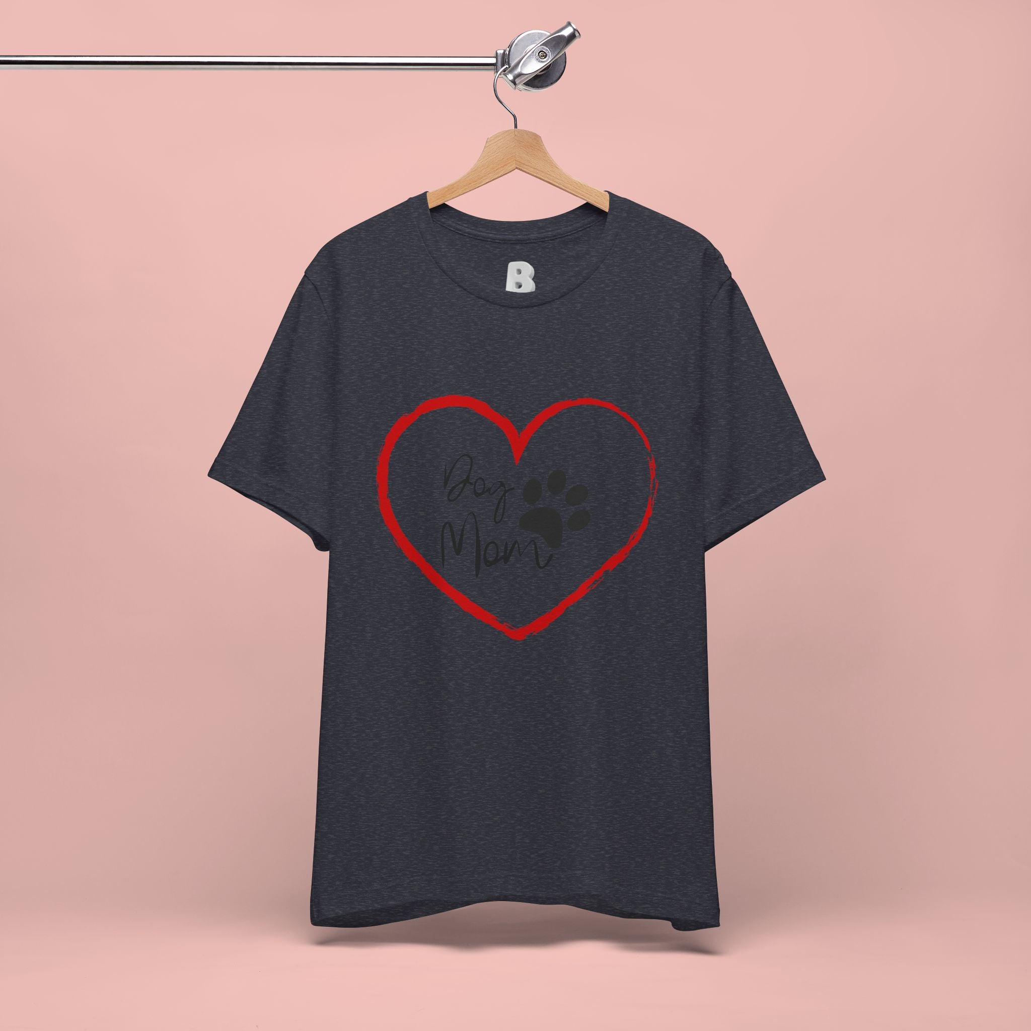 Dog Mom Heart Paw T‑Shirt