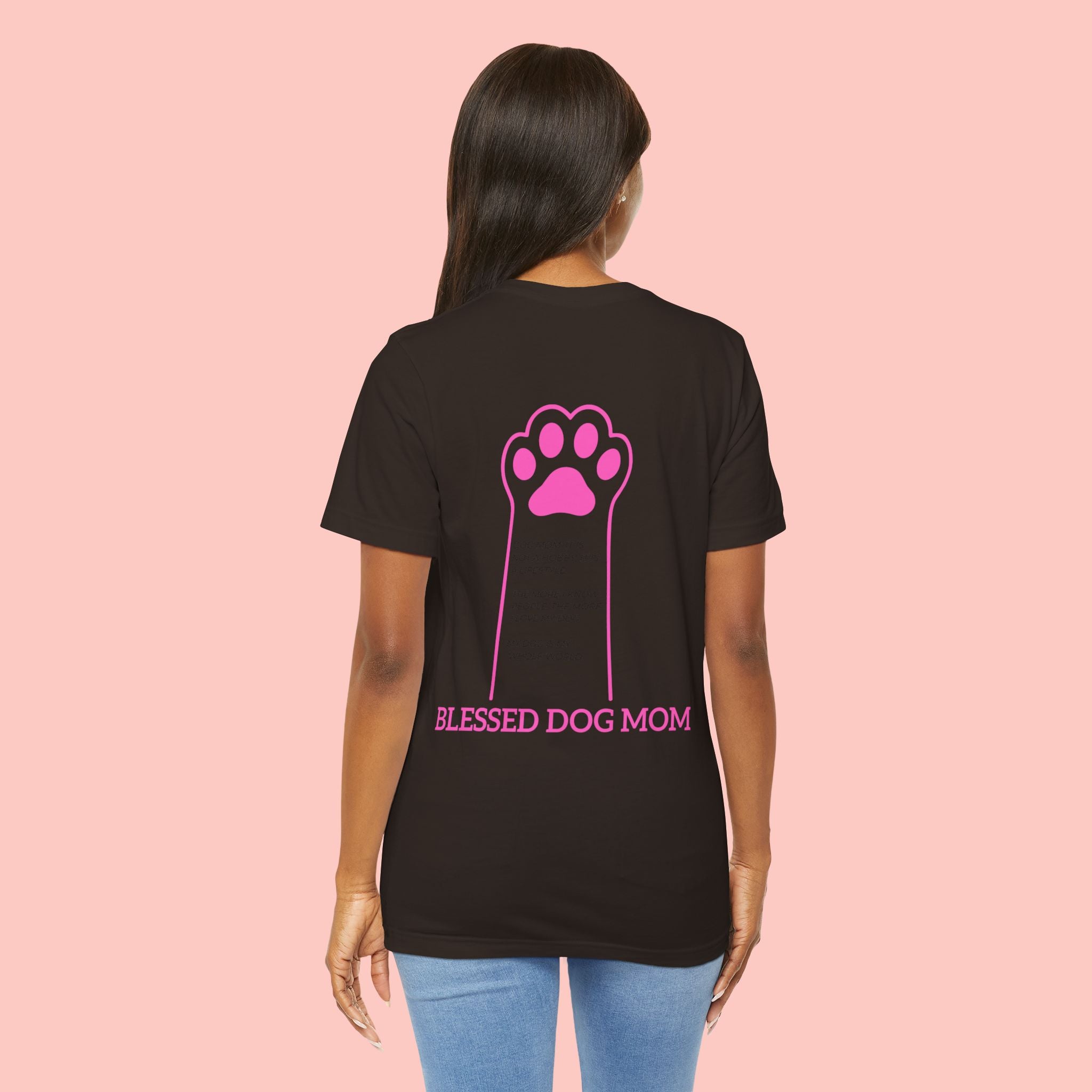 Blessed Dog Mom T-Shirt — Pink Paw Graphic Dog Lover Tee