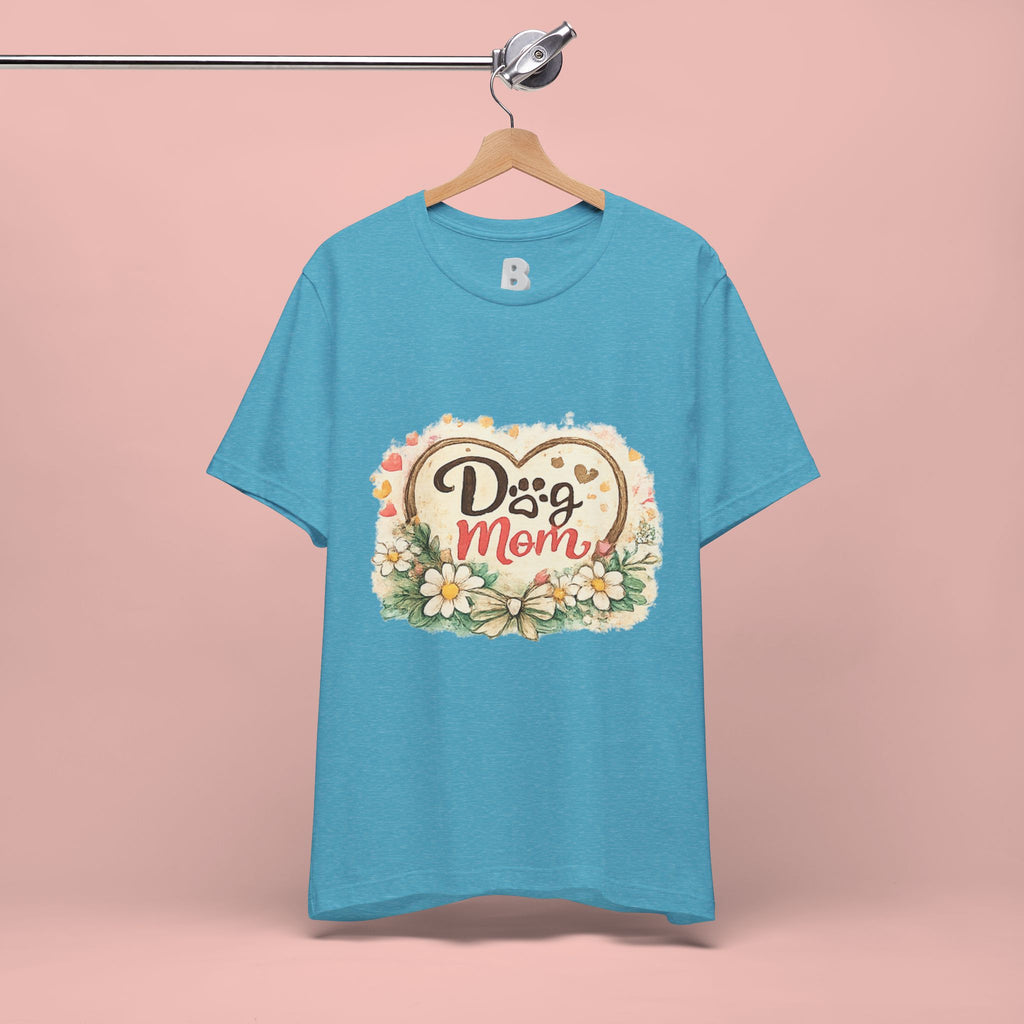 Dog Mom T-Shirt – Floral Heart Paw Design