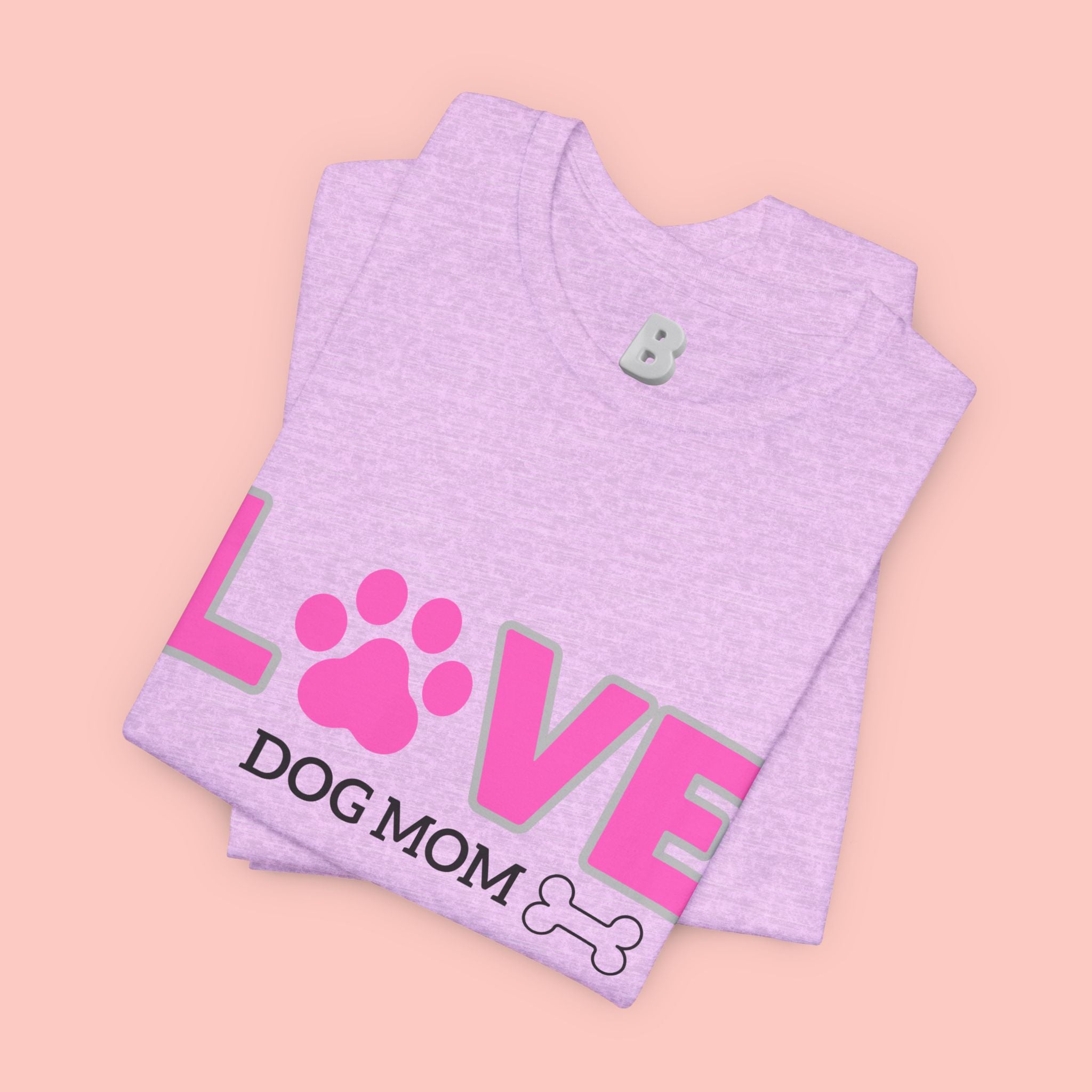 Love Dog Mom T-Shirt — Pink Paw Graphic Tee