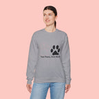 Crewneck Sweatshirt – "Two Paws, One Mom" Paw Print Mom Gift
